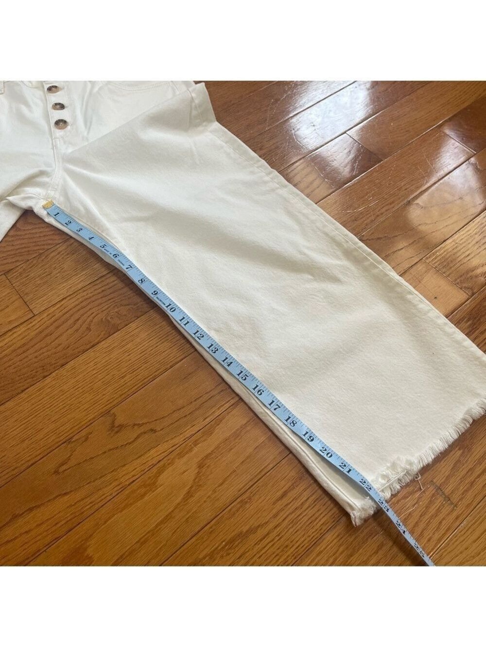 Ann Taylor LOFT High Waist Wide Leg Crop Jeans White Size 12P/31 - Picture 11 of 13
